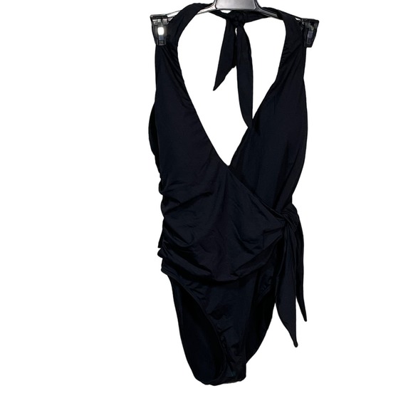 Lauren Ralph Lauren Other - Lauren Ralph Lauren Halter wrap Side-Tie Tummy-Control swimsuit black 6
